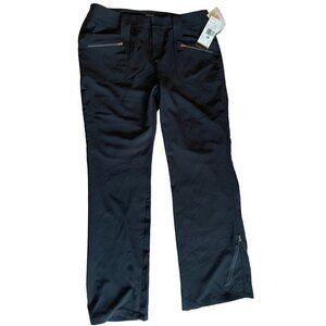Womyn Black Pants Size 16 Polyester Spandex All About Zips  Made in USA NEW